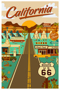 CA - Route 66 Geometric Magnet