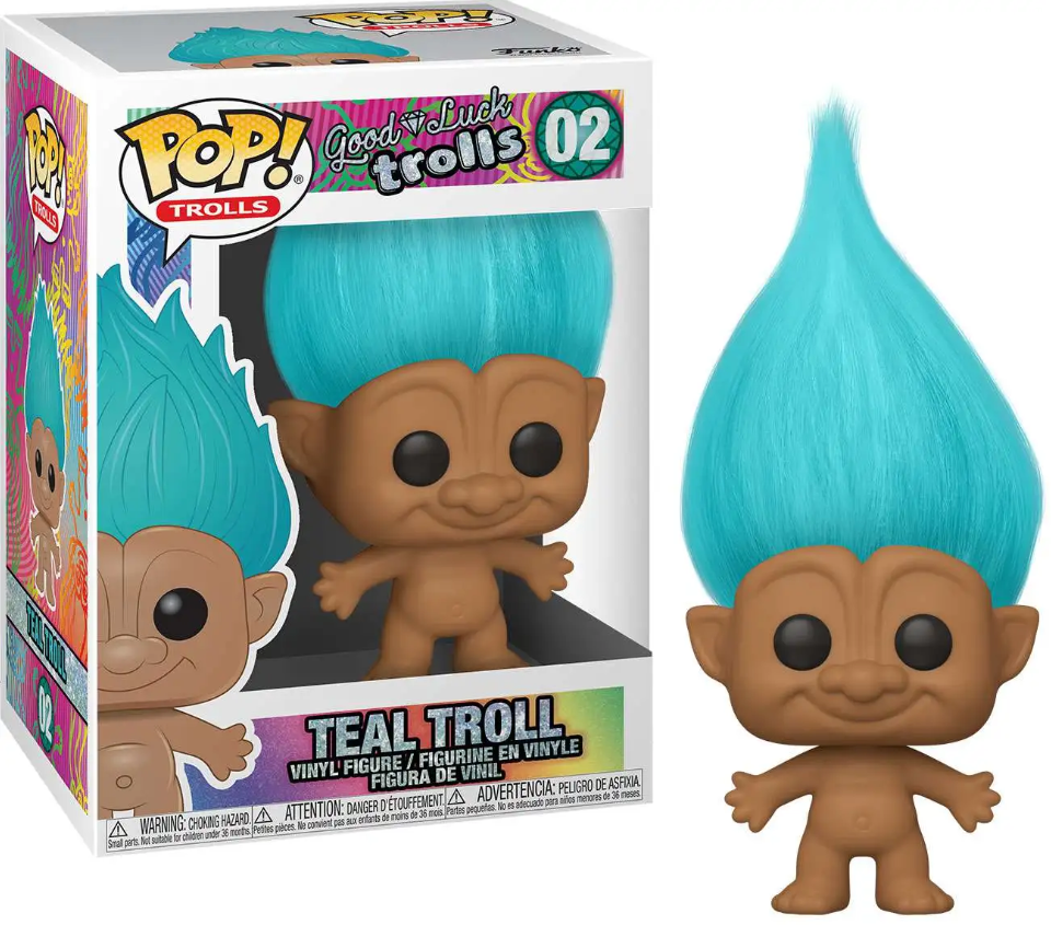 Teal Good Luck Troll Pop Figure #02