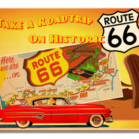 Route 66 Roadtrip Tin Sign
