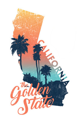 California - The Golden State Abstract Magnet