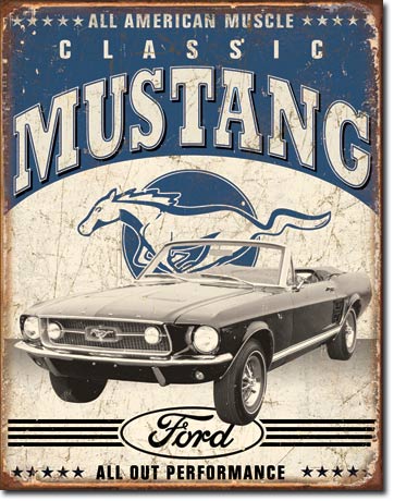 Classic Mustang Tin Sign