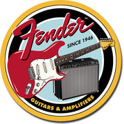 Fender G&A Round Tin Sign