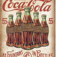 Coke - 5 Bottles Retro Tin Sign