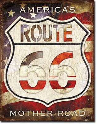 Route 66 - America's Road Tin Sign