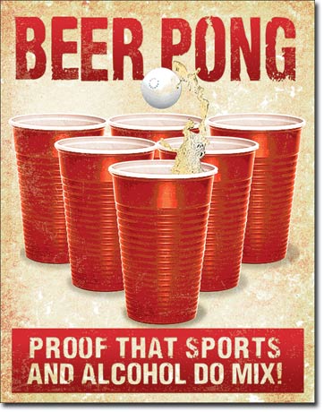 Beer Pong Tin Sign