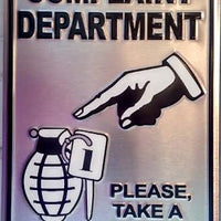 Complaint Department Embossed Sign