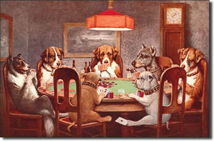 Dogs Playing Poker Tin Sign