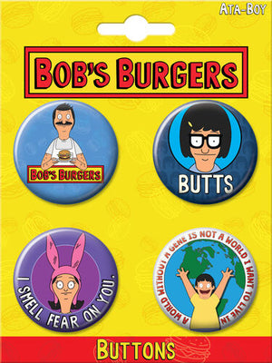 Bob's Burgers 4 Button Set