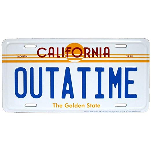 Outatime License Plate