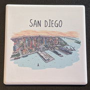 San Diego Line Drawing Coaster