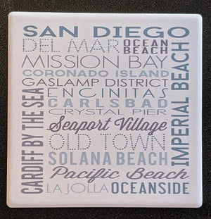 SD Green Typography Coaster