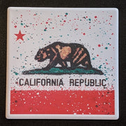 California Splatter Flag Coaster