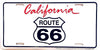 Route 66 Script on White License Plate